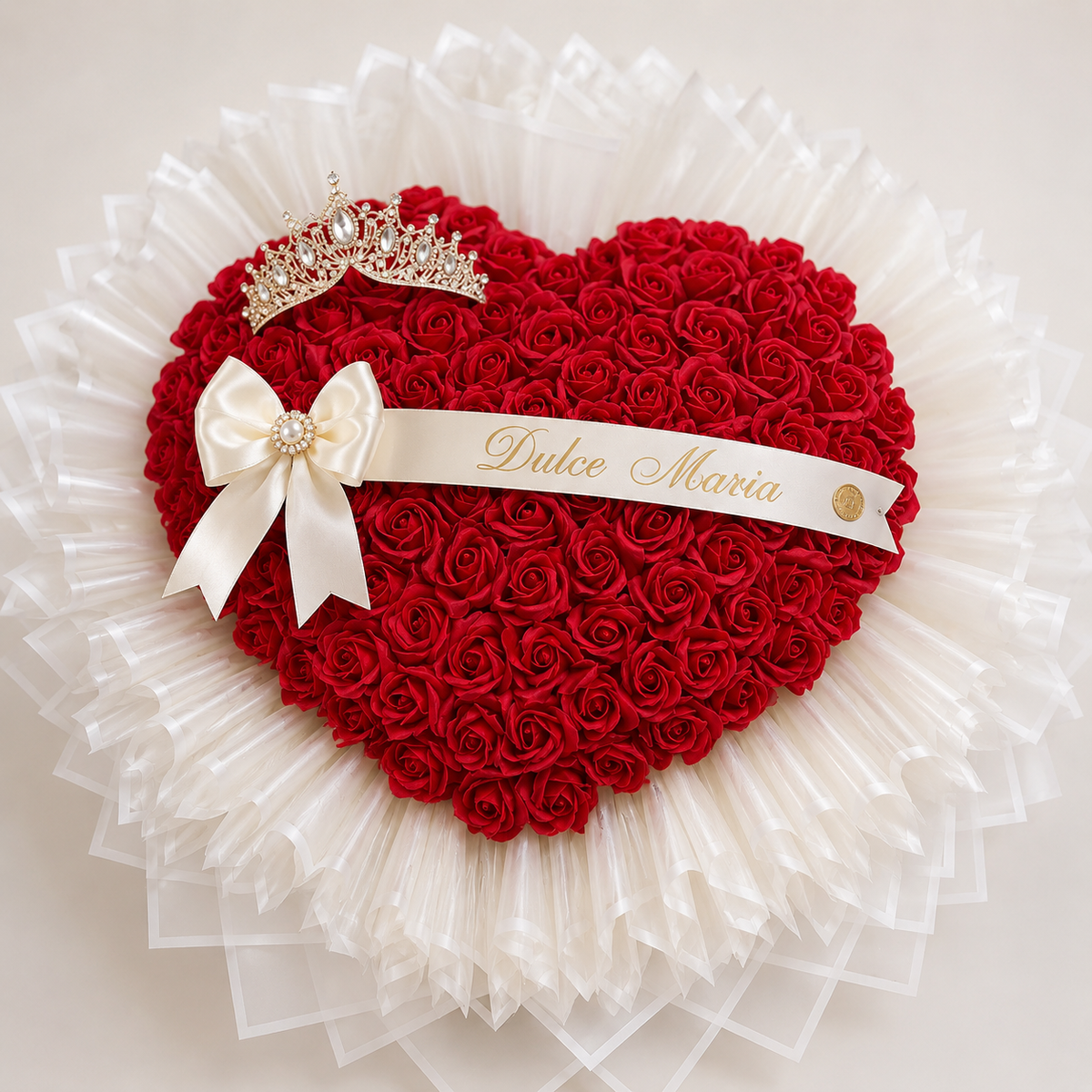 Buchet Inimă Red Queen – Trandafiri de Săpun