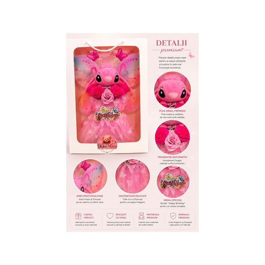 🌸 Stitch Fairy Bouquet – Pink Edition