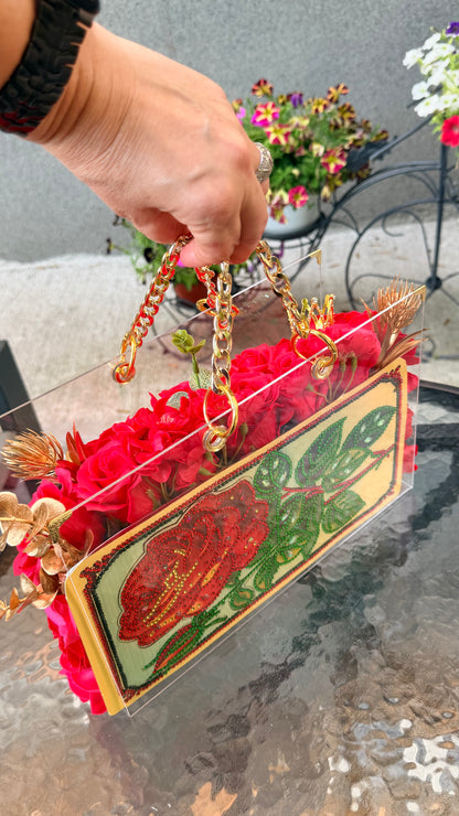 Geantă Luxury cu Flori de Sapun Premium – „Te iubesc”