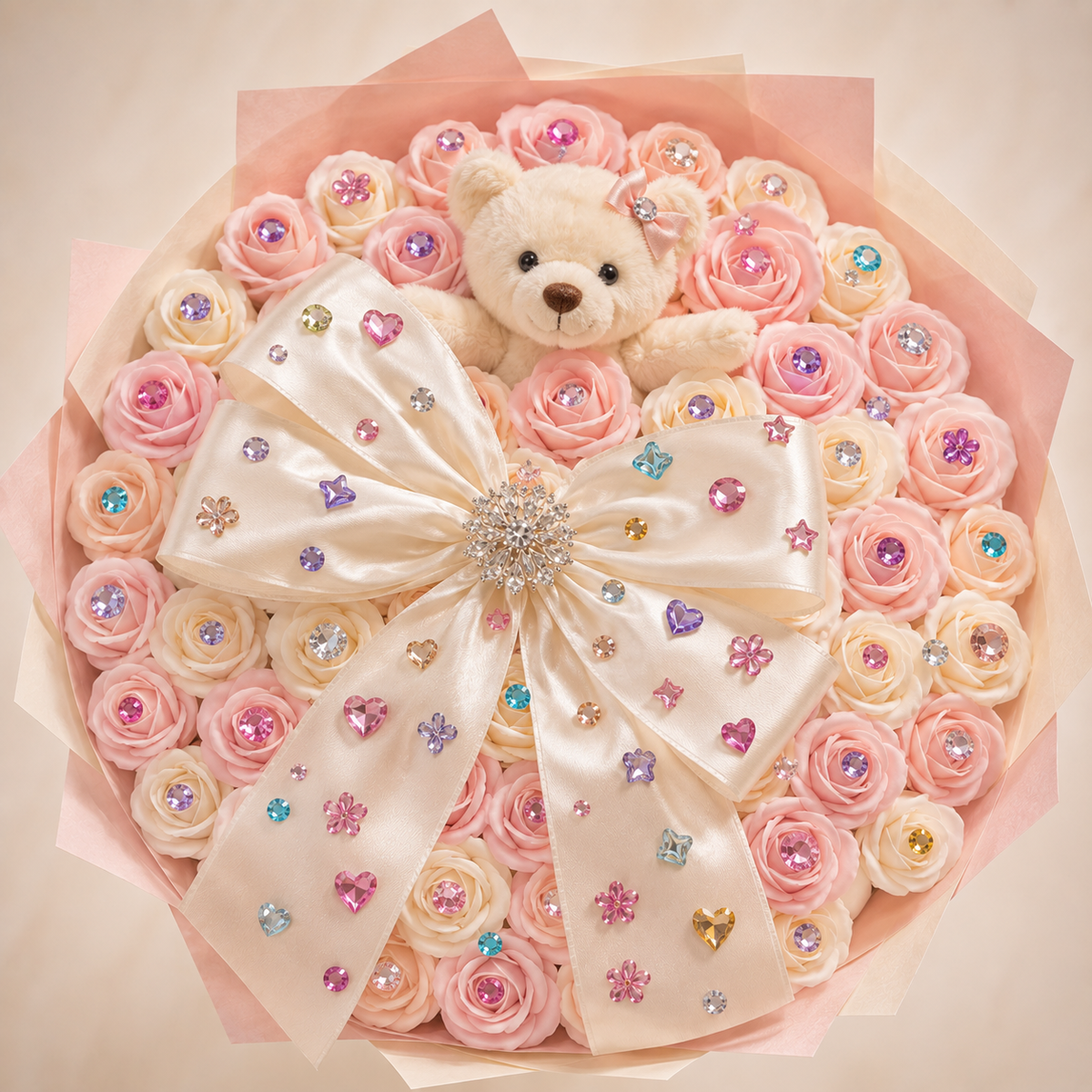 Buchet Candy Crystal cu Pluș
