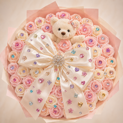 Buchet Candy Crystal cu Pluș