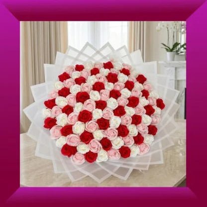 Blush Romance – Buchet de trandafiri 101 cu săpun