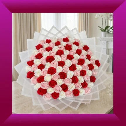 Blush Romance – Buchet de trandafiri 101 cu săpun
