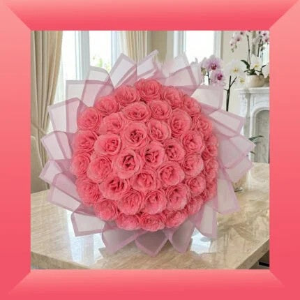 Buchet de trandafiri cu săpun roz Stardust Luxe