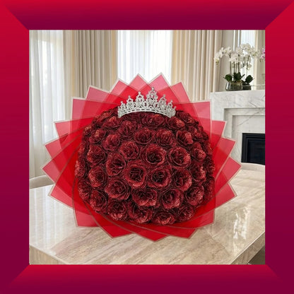 Buchet de trandafiri cu sclipici Royal Red 51