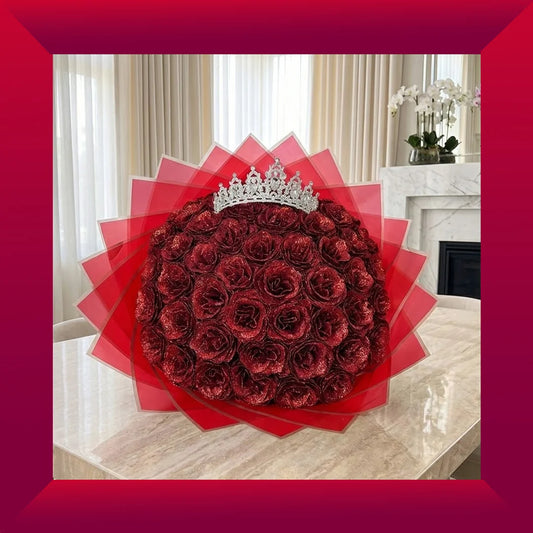 Buchet de trandafiri cu sclipici Royal Red 51