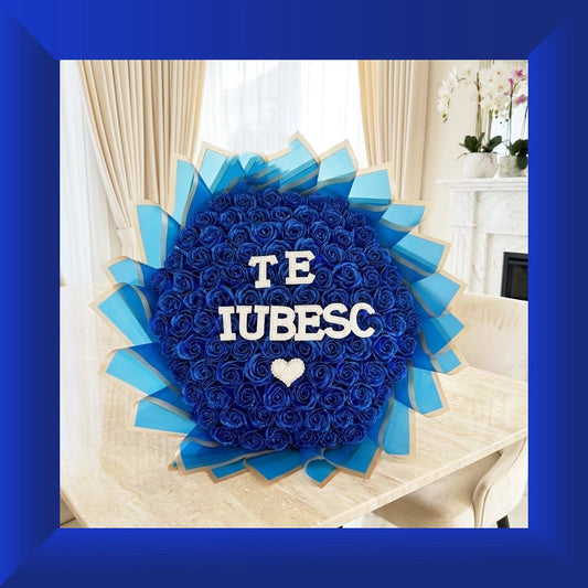 Buchet de trandafiri albaștri de lux Azure Devotion