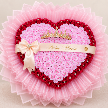 Buchet Inimă Royal Pink – Trandafiri de Săpun