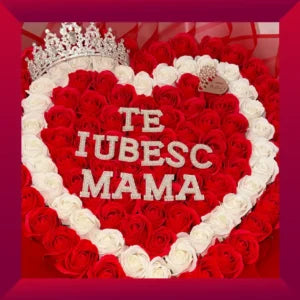 Forever Mama – Buchet cu 101 trandafiri de sapun  în formă de inimă