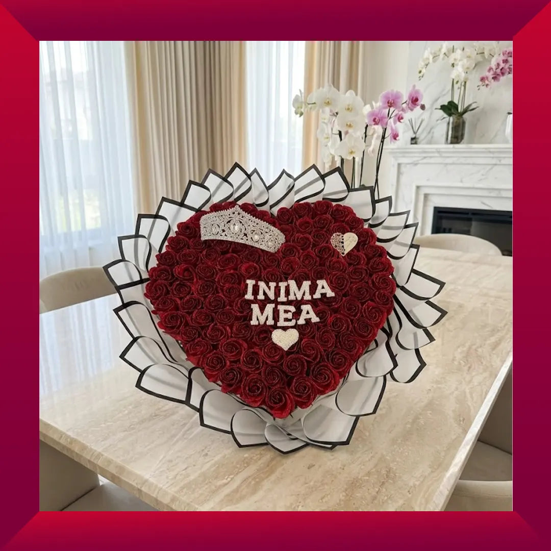 Regina Inimii Mele – Buchet de Trandafiri cu Săpun Sclipici 101